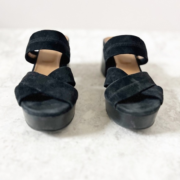 Aquatalia Summer Suede Strappy Platform Block Heel Sandals 9 Chunky Dress Classy - Picture 3 of 9